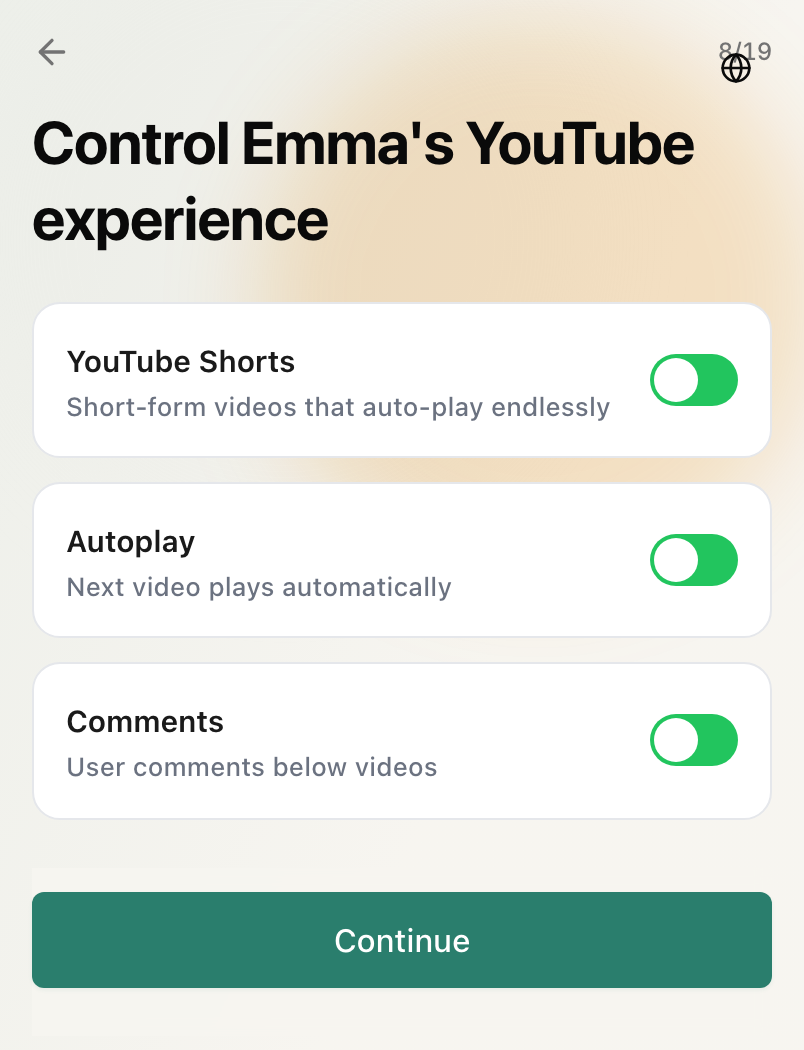 WhitelistVideo app interface showing channel whitelist settings